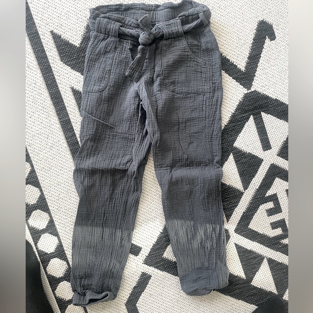 Girls Paper Bag Waist Belted Pants